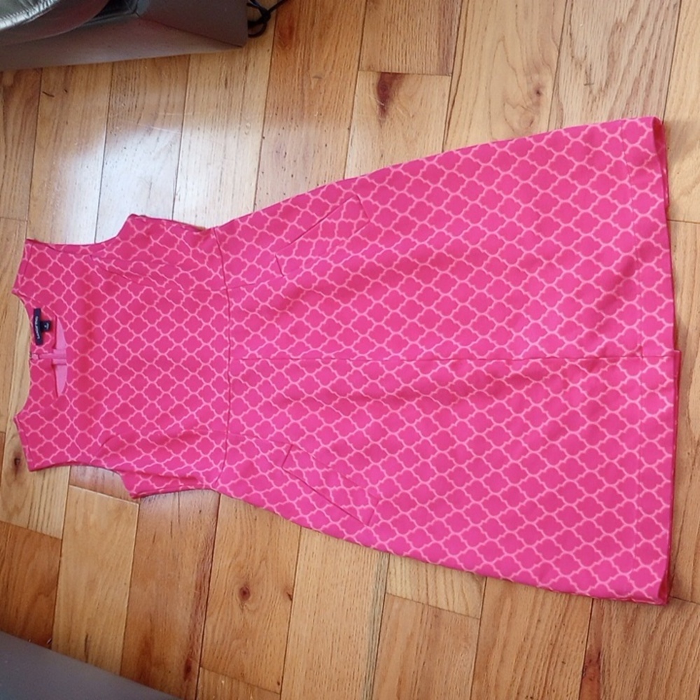 Women's Land's End sleeveless dress with pockets, pink size 2, Preppy, Coastal